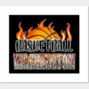 Classic Basketball Design Washington Personalized Proud Name Posters and Art